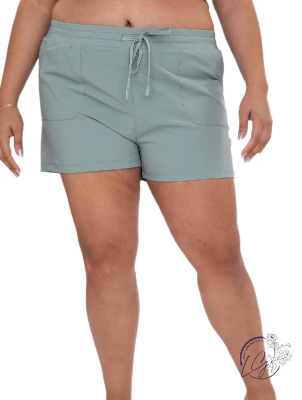 Curvy Athleisure Shorts with Drawstrings