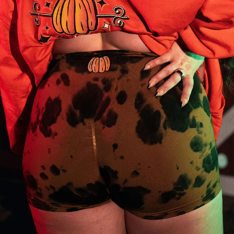 PUMPKIN SPICE BROWN- SCRUNCH SHORTS (SUPER STRETCH)