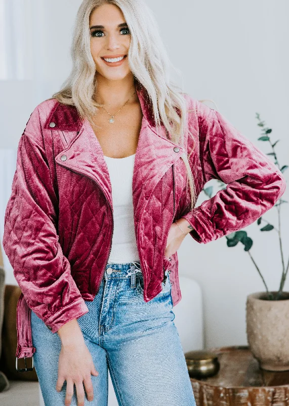 Tally Velvet Moto Jacket