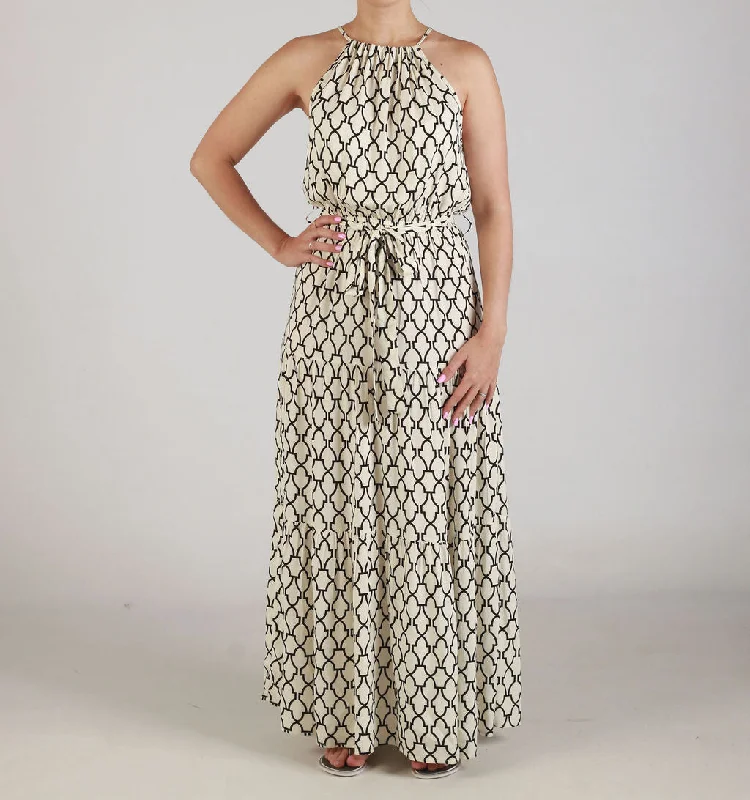 HALTER-TIER-MAXI-BLK/CRM