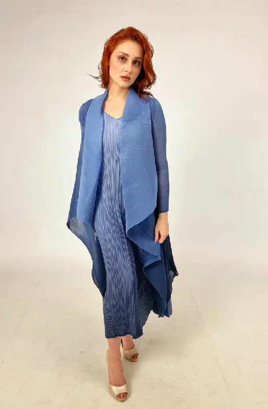 Alquema Bluebird To Dazzling Blue Ombre Long Estrella Dress And Collare Old Coat