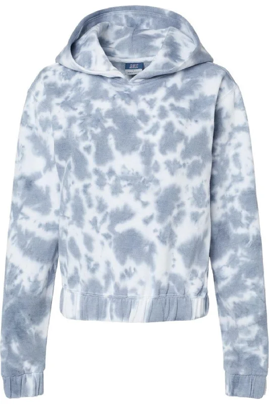 MV Sport Women´s Sueded Fleece Tie-Dyed Crop Hooded Sweatshirt