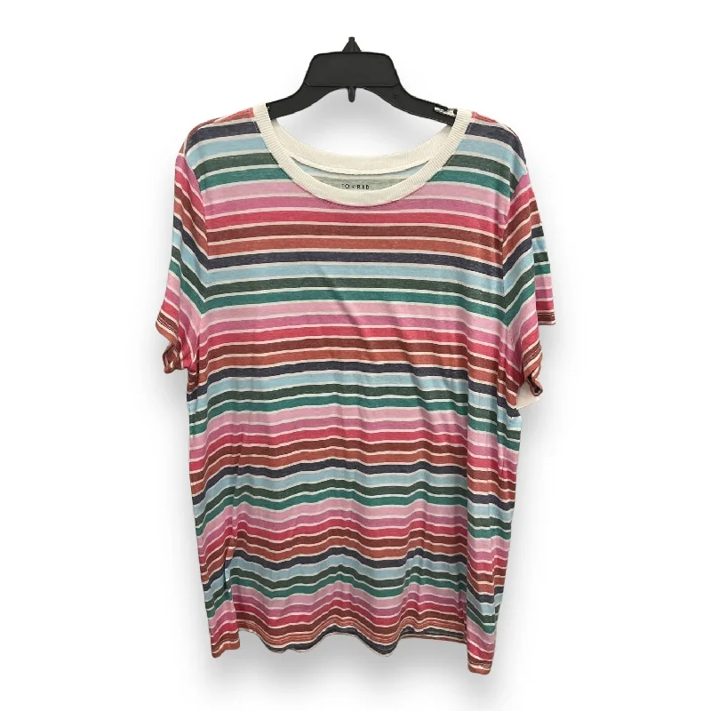 Top Short Sleeve Basic By Torrid In Striped Pattern, Size: 2x