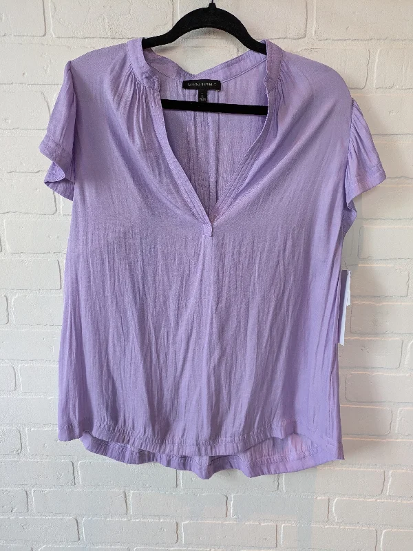 Top Short Sleeve By Banana Republic In Purple, Size: L