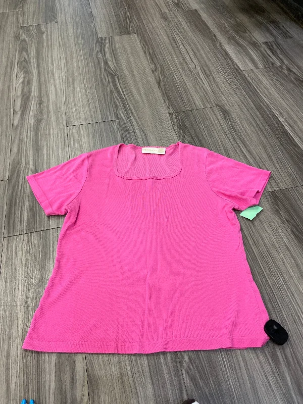 Top Short Sleeve By Christy And Jill In Pink, Size: L