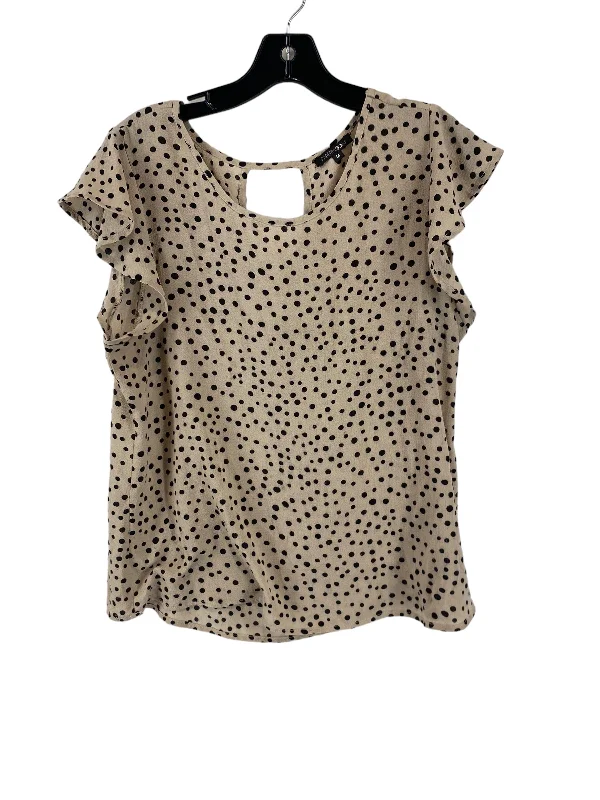 Top Short Sleeve By Papermoon In Brown, Size: M