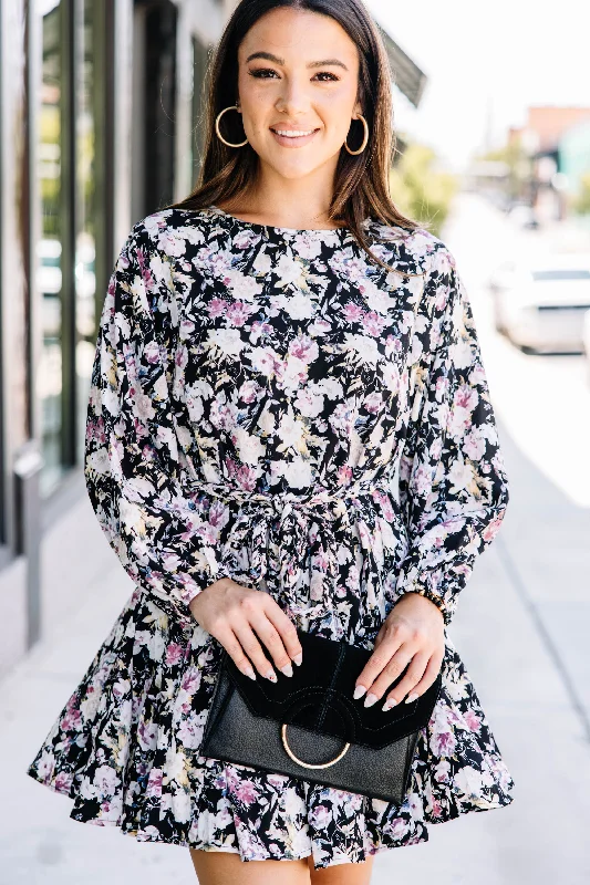 Show Off Black Floral Dress