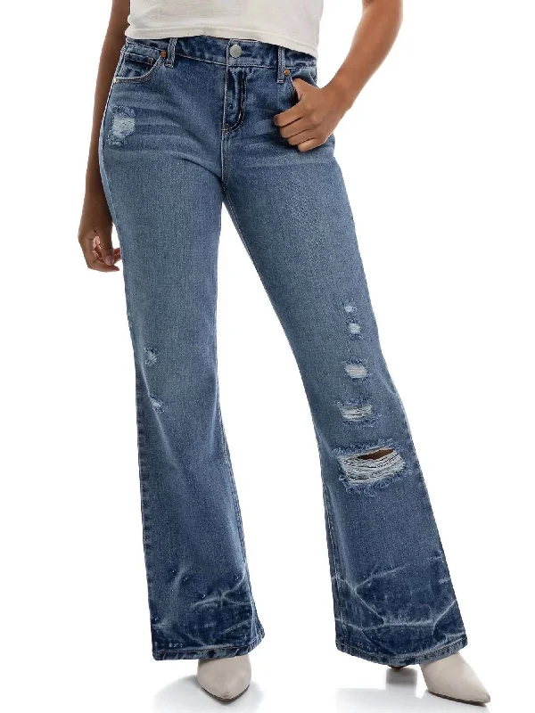 Leilani Destructed Mini Boot 32" Jeans In 1822 Denim