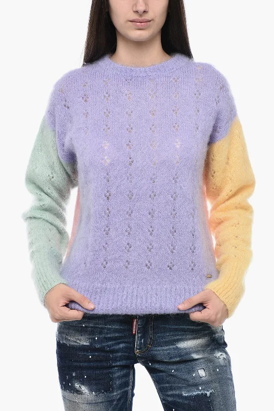 Dsquared2 Wool Blend Lace Stitch Sweater