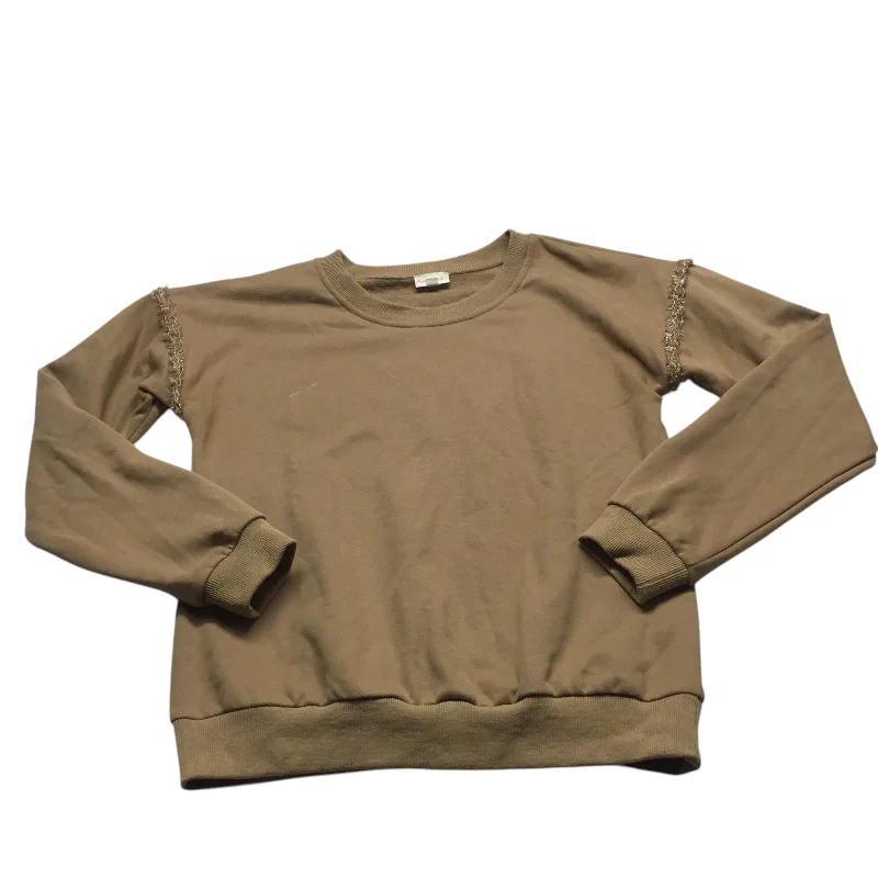 Top Long Sleeve By Hem & Thread In Brown, Size: M