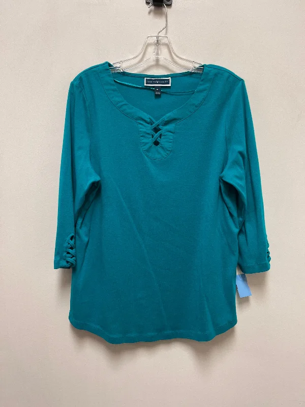 Top Long Sleeve By Karen Scott In Blue, Size: Xl