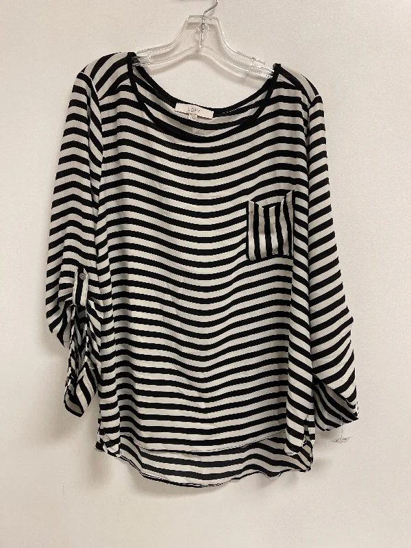 Top Long Sleeve By Loft In Striped Pattern, Size: Xl