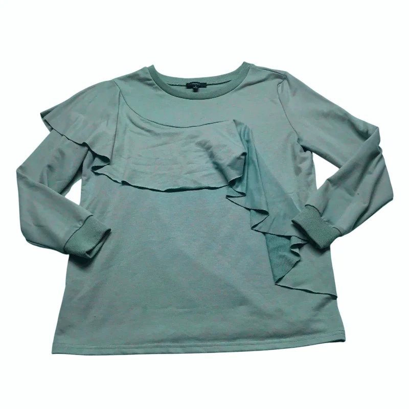 Top Long Sleeve By Very J In Green, Size: S