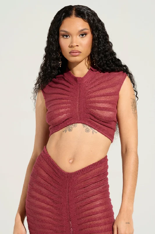 CLEO SEMI SHEER CROP TOP