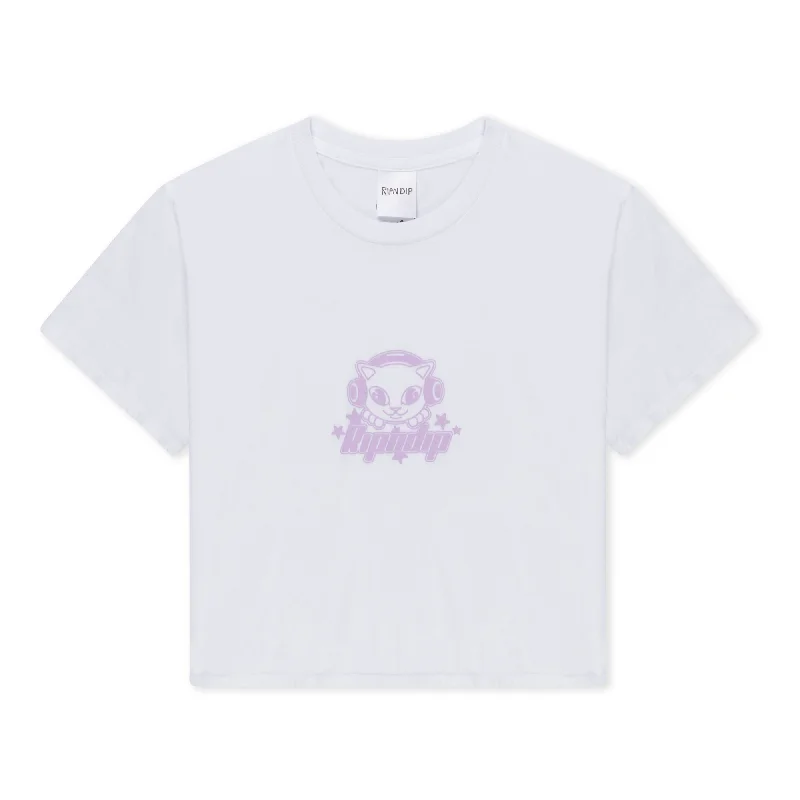 Kawaii Nerm Cropped Baby Tee (White)