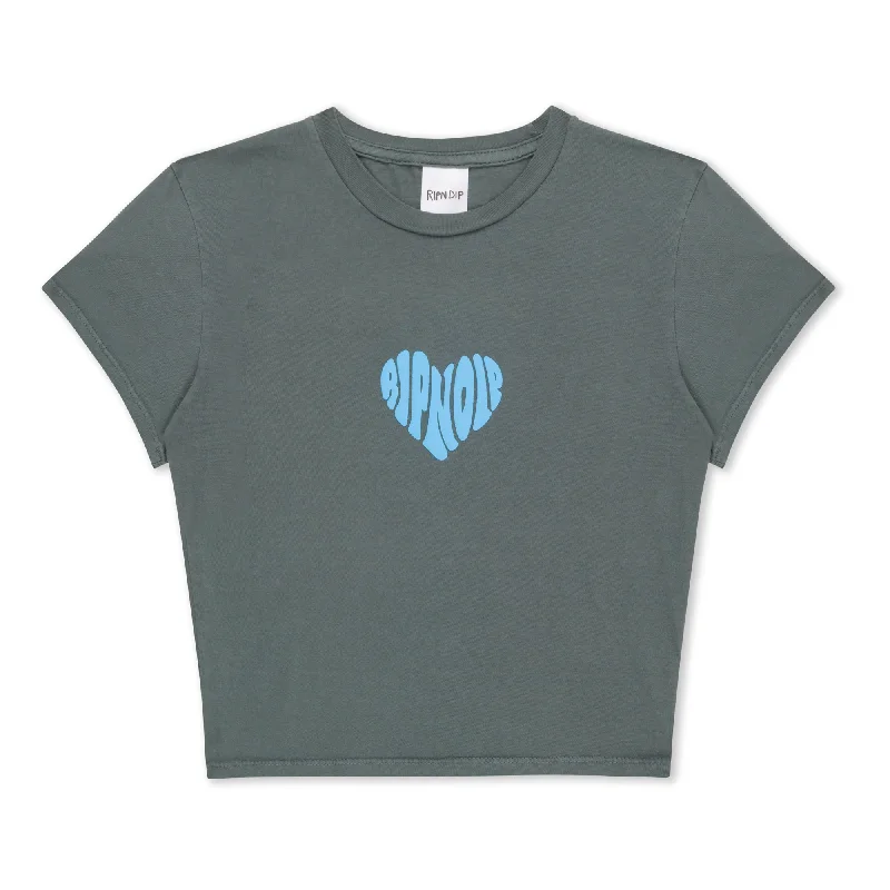 Ripnlove Cropped Baby Tee (Charcoal)